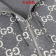 GUCCI グッチ GG総柄 リバーシブル カシミヤウール ニットジップアップパーカー フーディー 藏青色/グレー 男女兼用