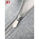 HERMÈS エルメス AA684-B85 ラムレザーポケット 馬術モチーフ刺しゅう ジップアップパーカー フーディー 3色展開 男女兼用