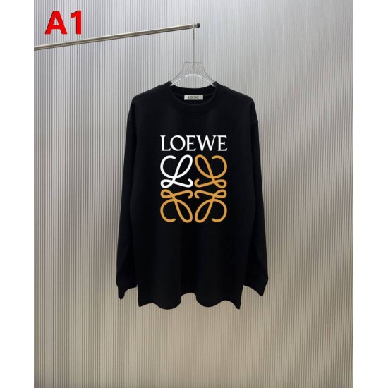 LOEWE ロエベ アナグラム ロゴプリント クルーネック ロングTシャツ スウェット 2色展開 男女兼用
