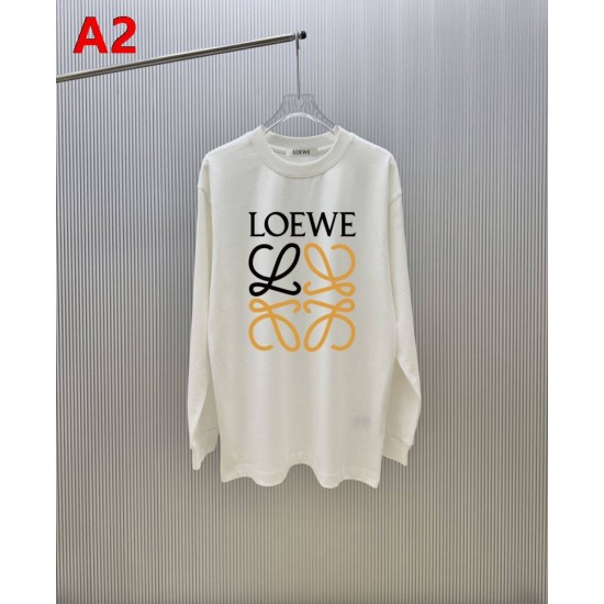 LOEWE ロエベ アナグラム ロゴプリント クルーネック ロングTシャツ スウェット 2色展開 男女兼用