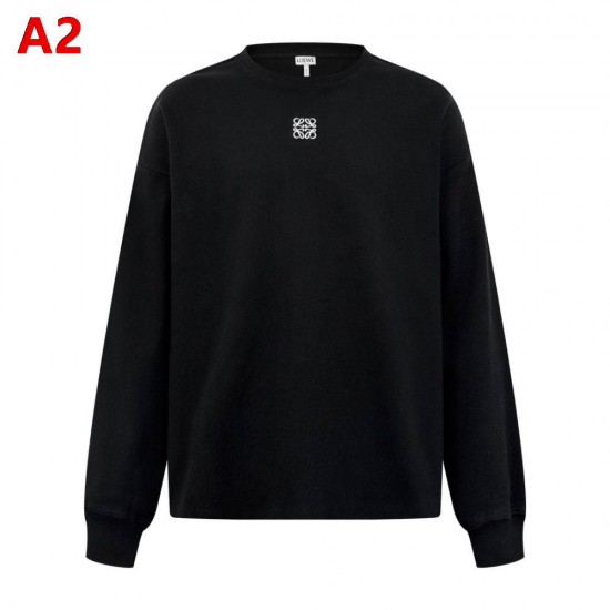 LOEWE ロエベ 25264-A70 アナグラム 刺しゅう クルーネック ロングTシャツ ロンT 2色展開 男女兼用